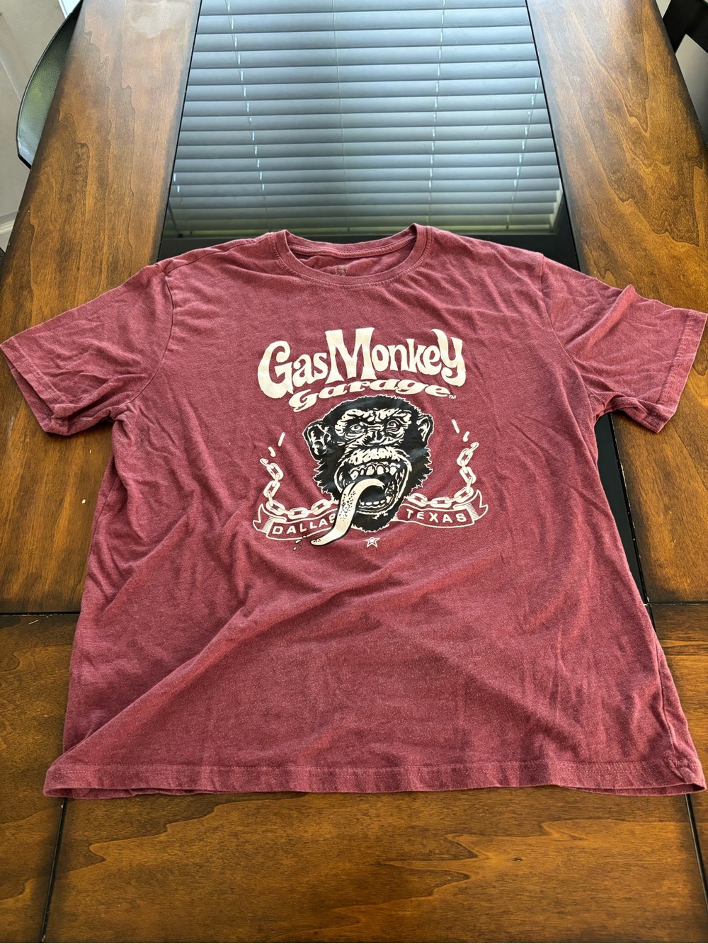 Gas Monkey Garage Men’s Burgundy Graphic Crew Tee